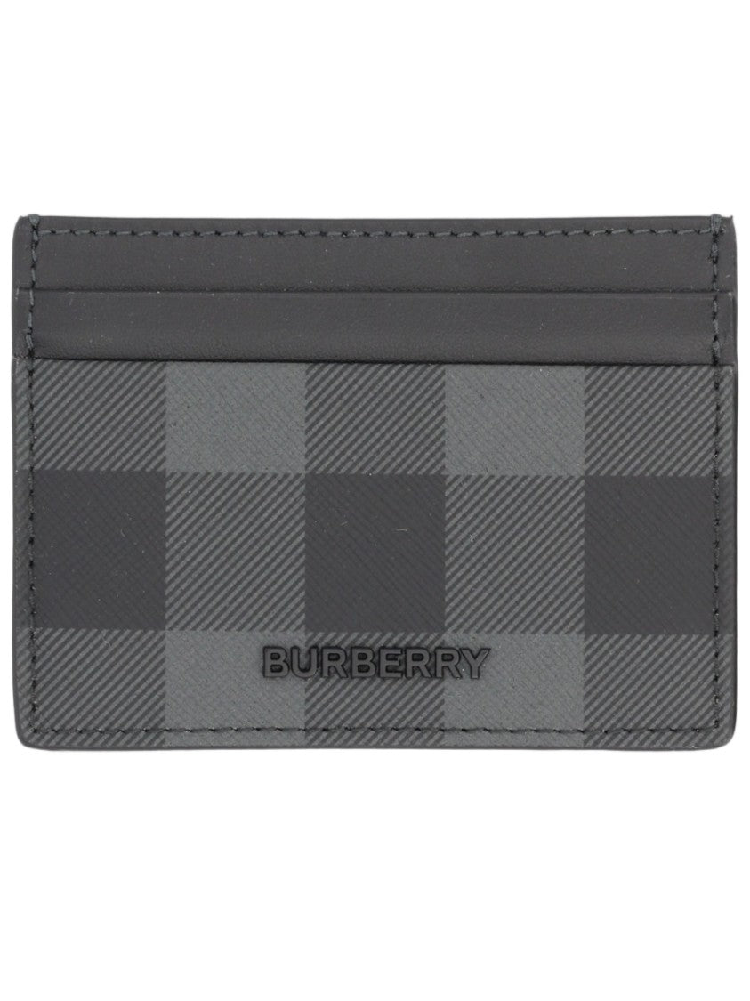 Burberry Grey Check Slim Cardholder Wallet