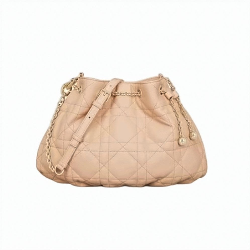 Christian Dior Quilted Shoulder Bag With Gold-Tone Accents