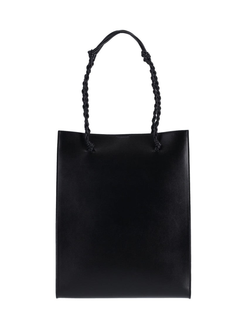 Jil Sander Structured Calf Leather Tote With Braided Handles And Embossed Detailing