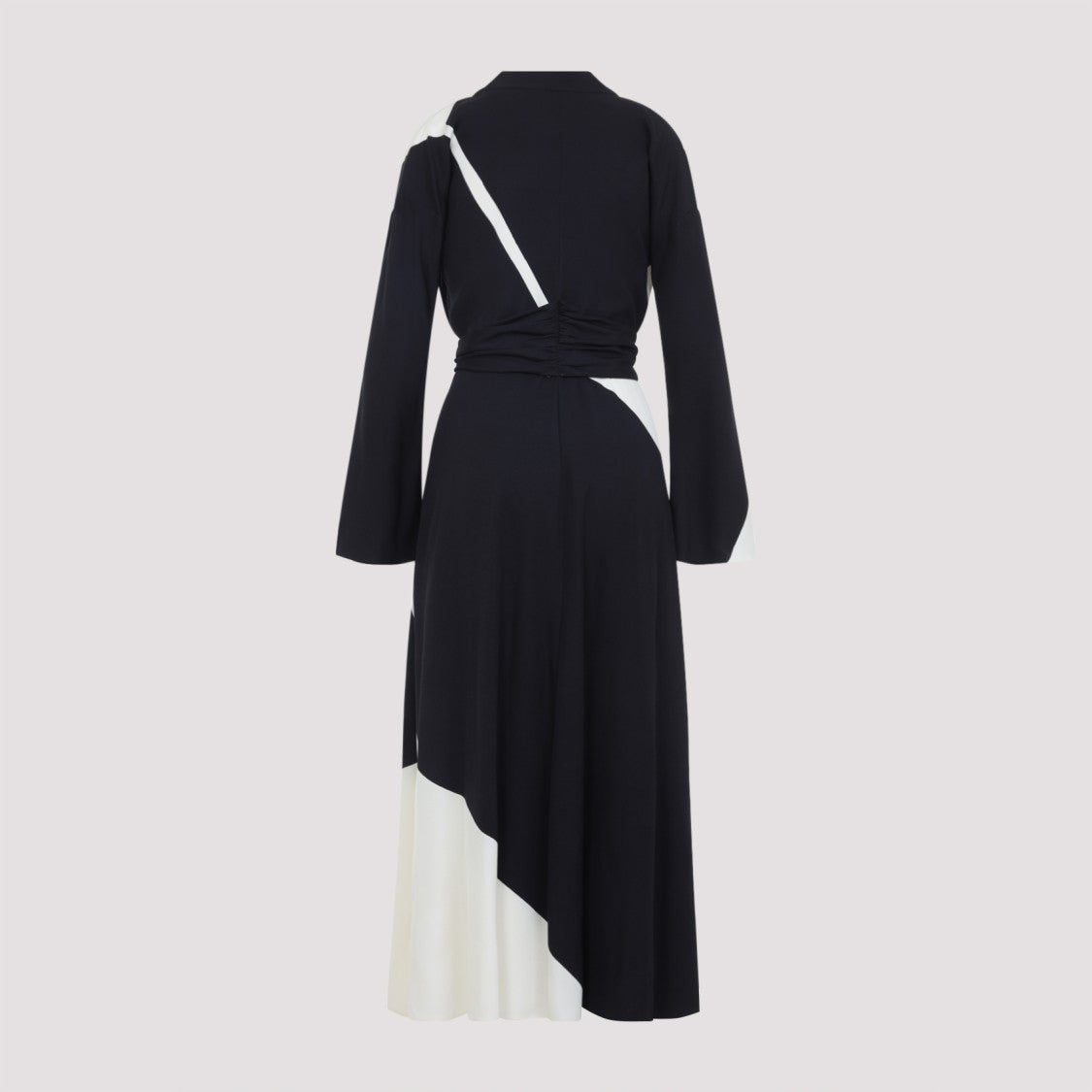 Alberta Ferretti Flowing Midi Dress With Deep V-Neckline
