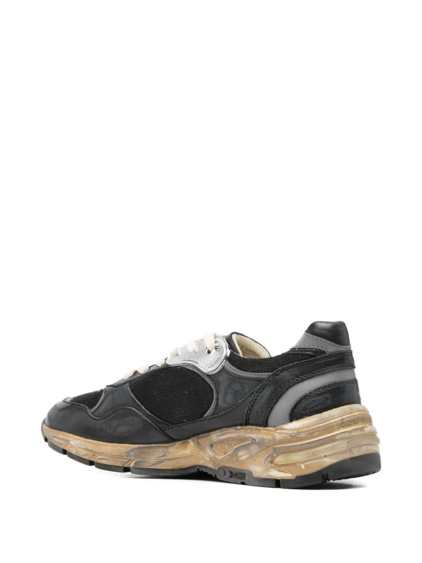 Golden Goose Distressed Mesh Leather Panel Sneakers