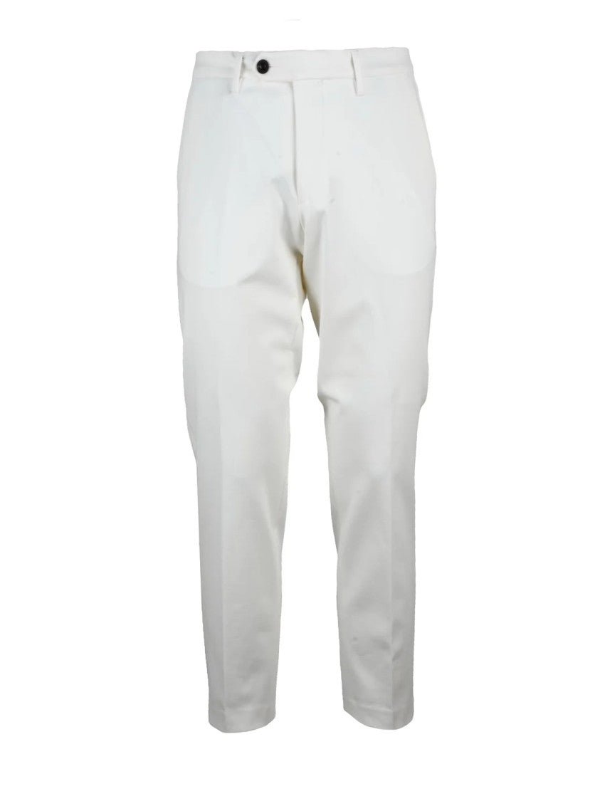 Michael Coal Technical Fabric Tailored Trousers With Slim Fit And Cropped Length