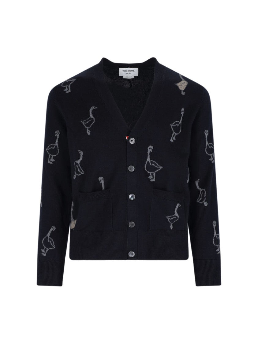 Thom Browne Minimalist Knit Sweater With Ribbed Details