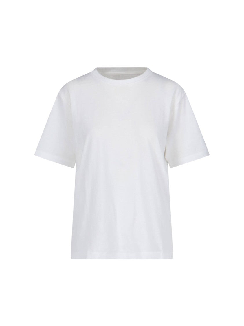 Khaite "Mae" T-Shirt, White Cotton, Crew Neck