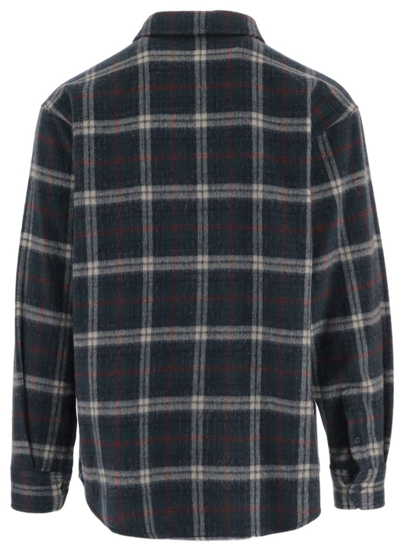 Darkpark Wool-Blend Shirt With Classic Collar And Check Pattern