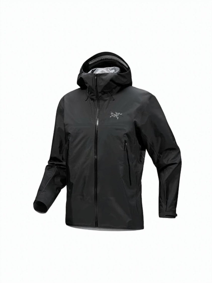 Arc'teryx Minimalist Black Nylon Casual Jacket With Adjustable Hood