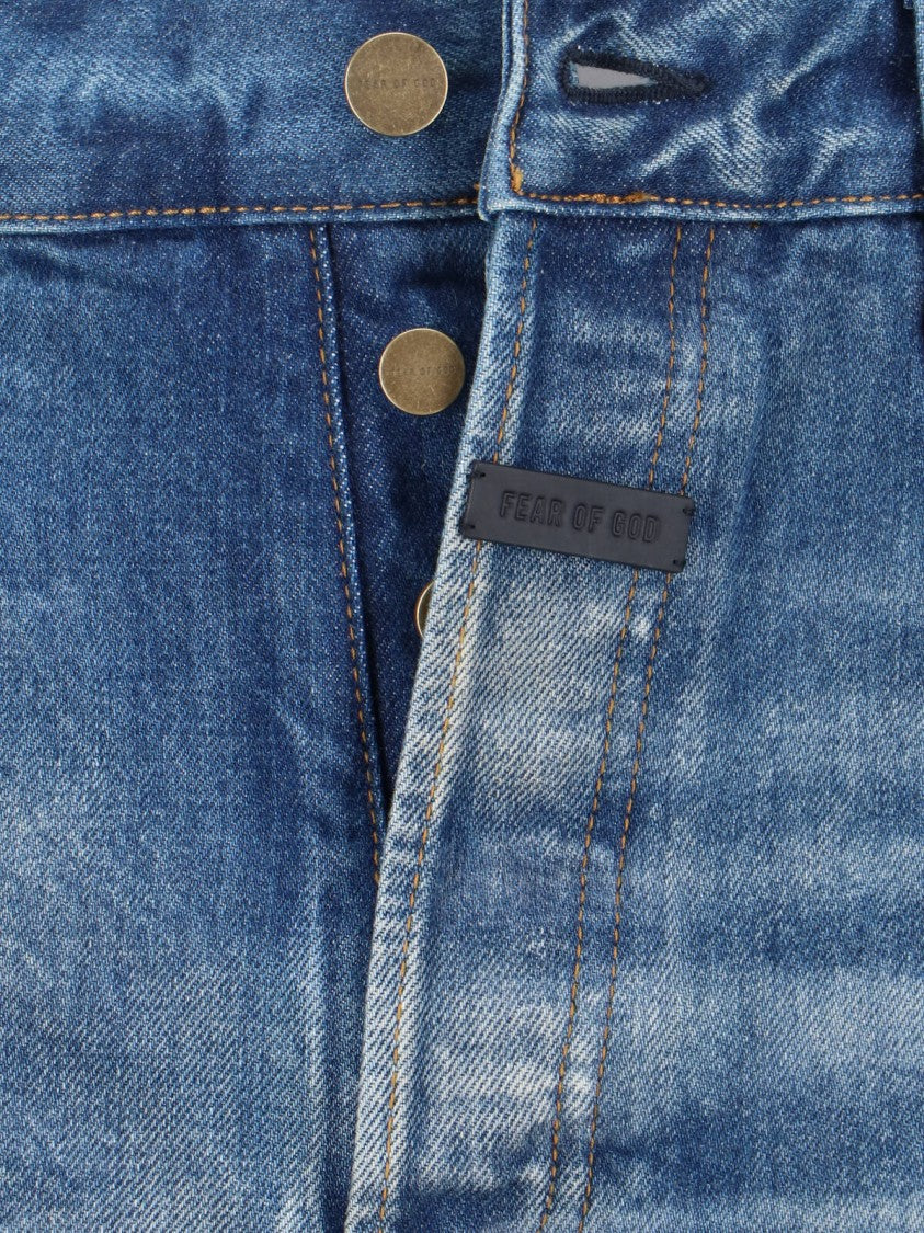 Fear Of God Straight Logo Jeans – Blue