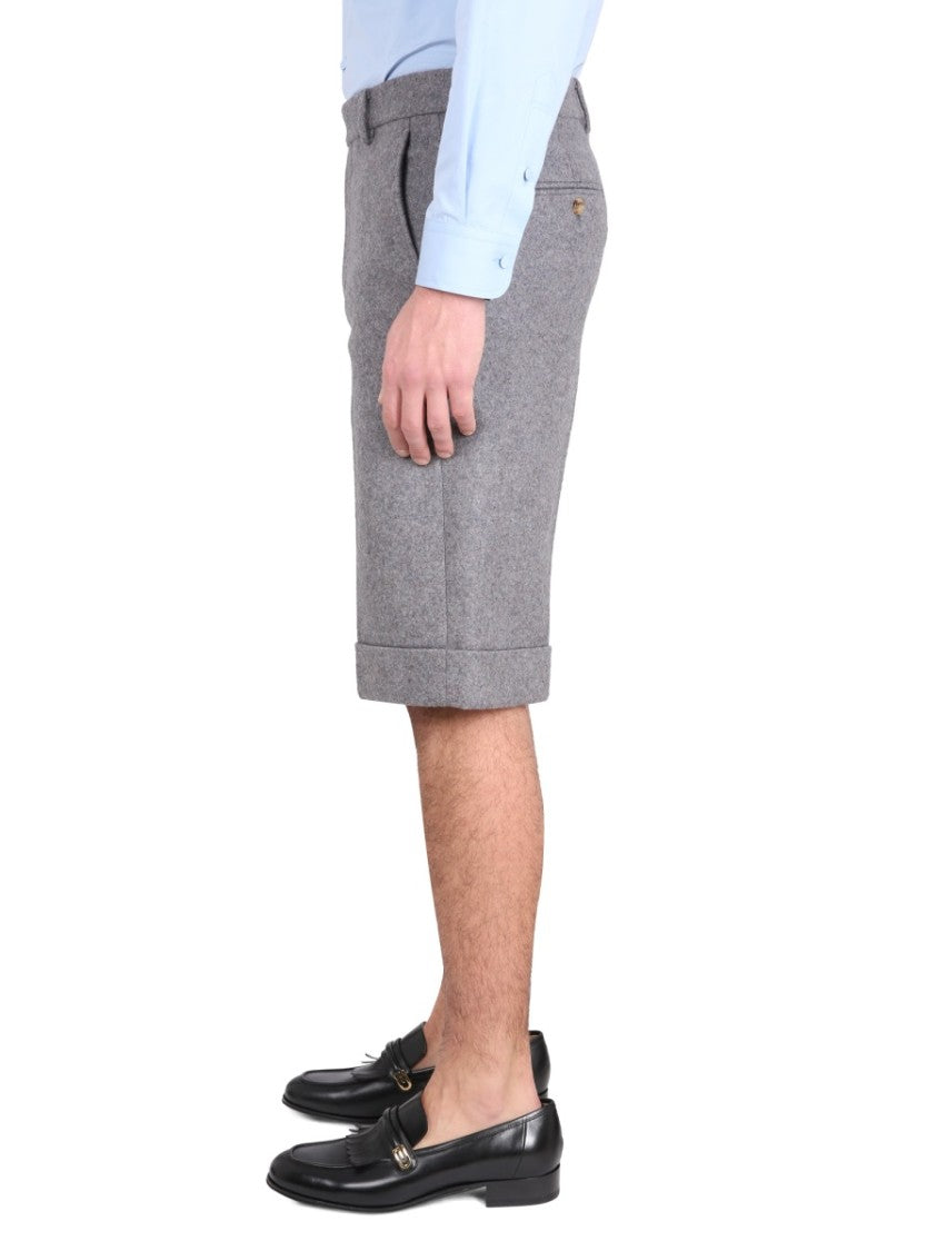 Gucci Tailored Melange Wool-Cashmere Blend Shorts