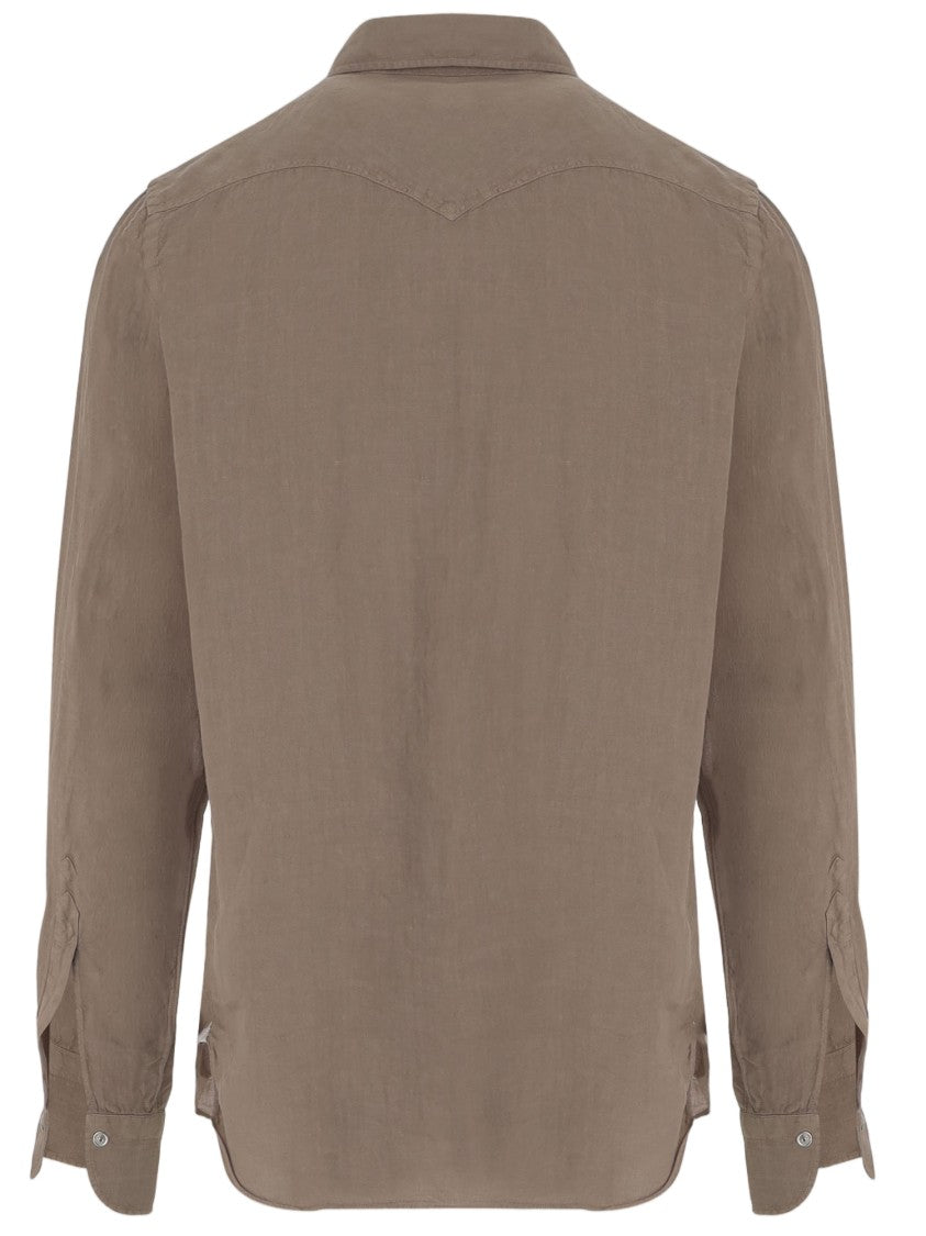 Finamore Linen Shirt With Classic Collar