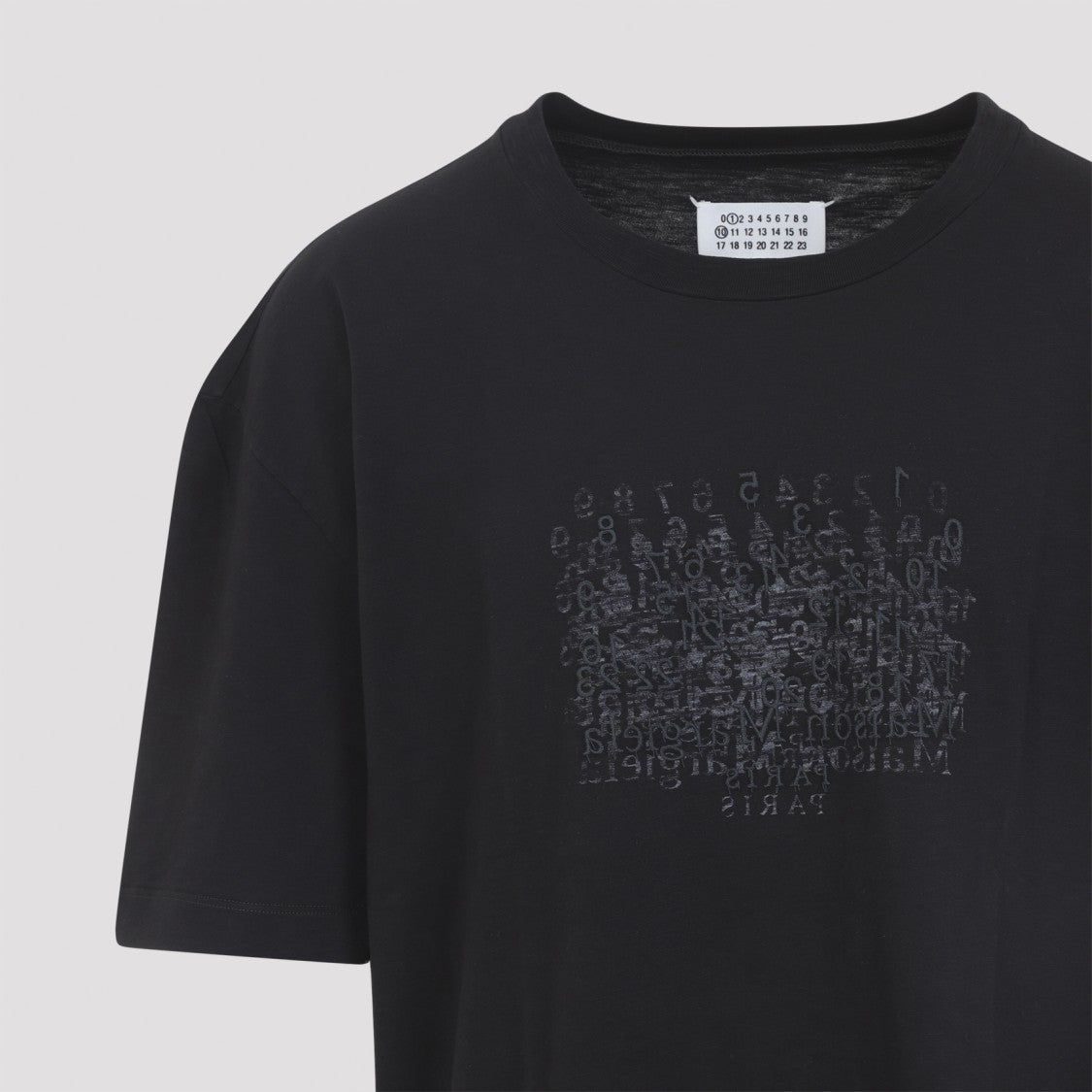 Maison Margiela Black T-Shirt With Abstract Graphic Print