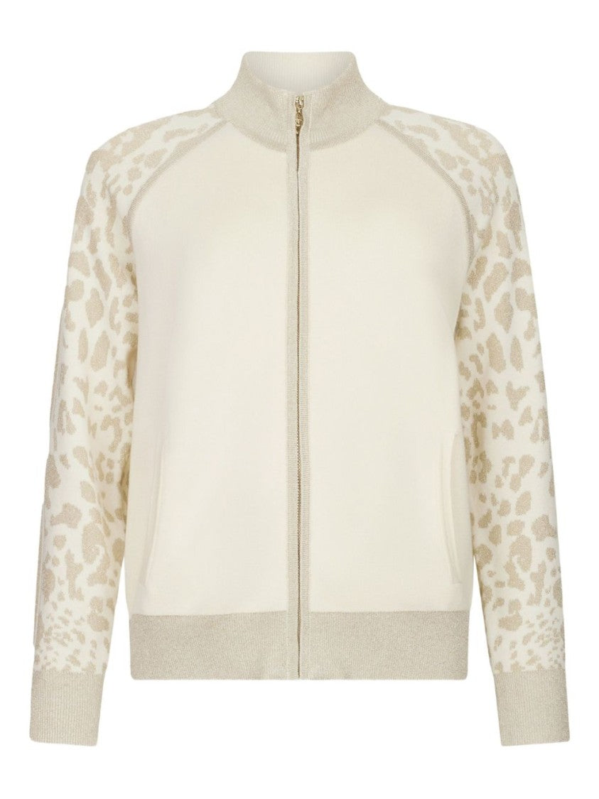 Liu Jo Bianco E Oro High Collar Sweater