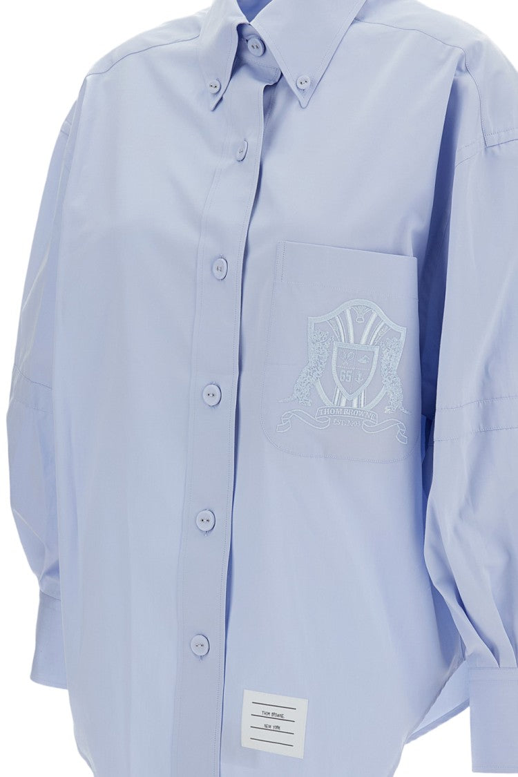 Thom Browne Supersized Long Sleeve Point Collar Shirt