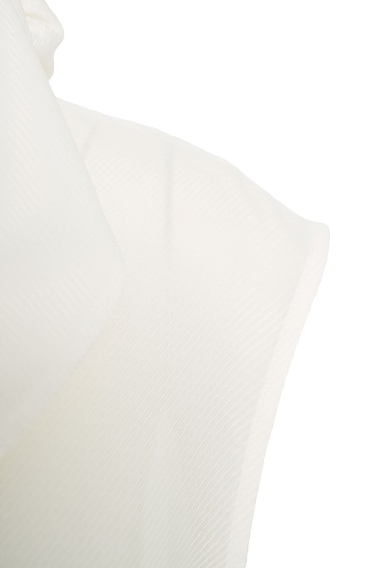 Herskind Asymmetric Blouse With Draped Collar And Bow Detail