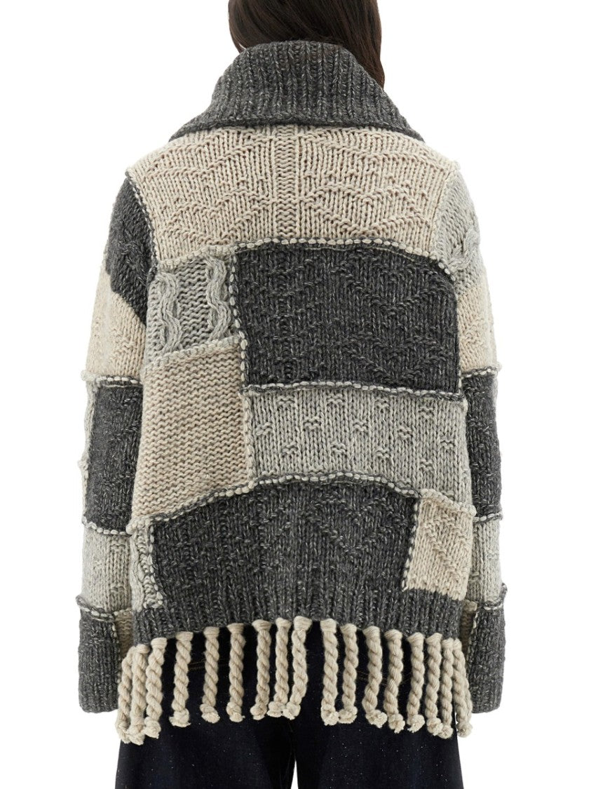 Ganni Patchwork Jersey With Bangs