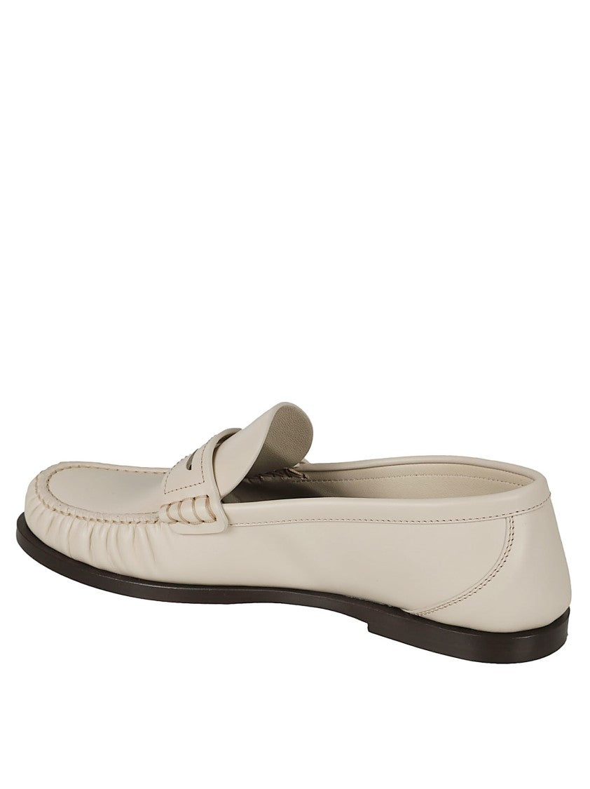 Saint Laurent Penny Loafers With Metallic Ysl Monogram