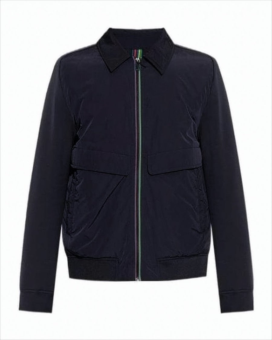 Paul Smith Minimalist Black Jacket With Subtle Multicolor Accents