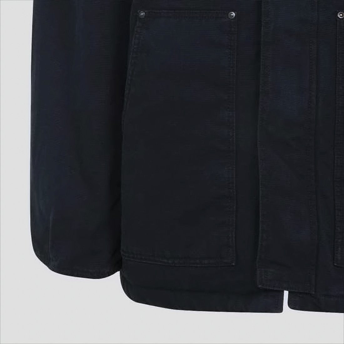 Carhartt Wip Sturdy Structured Black Coat With Corduroy Collar