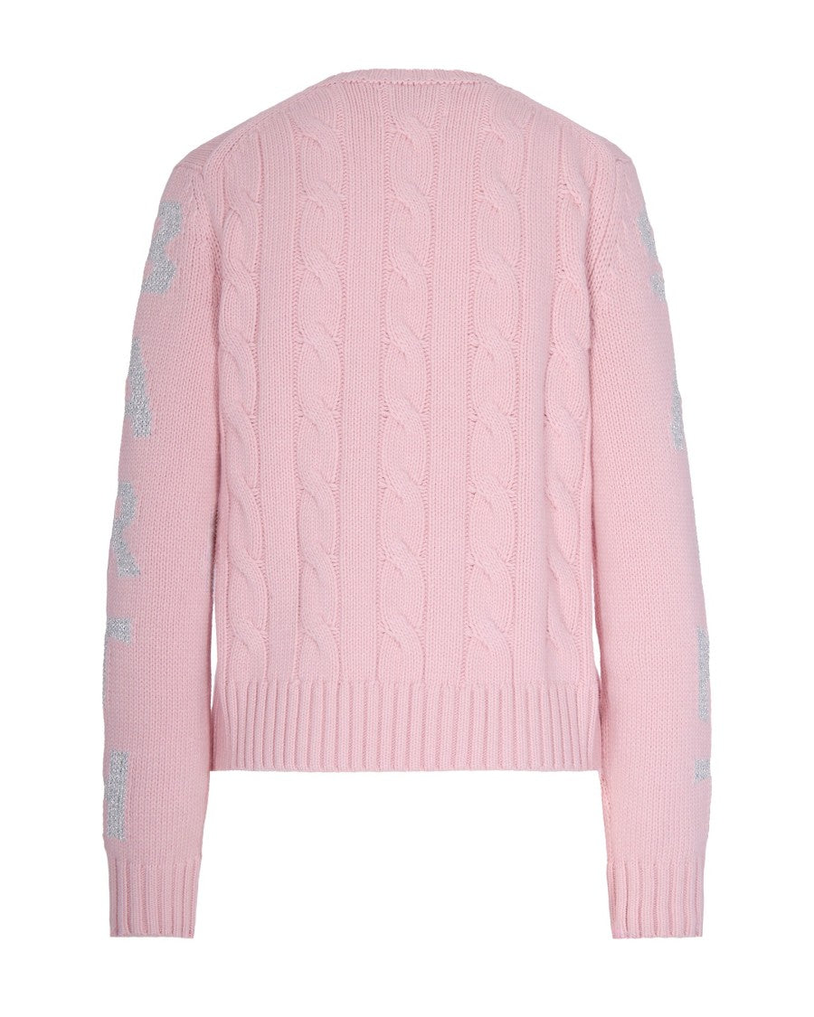 Mc2 Saint Barth Cable-Knit Sweater With Lurex Jacquard Detailing