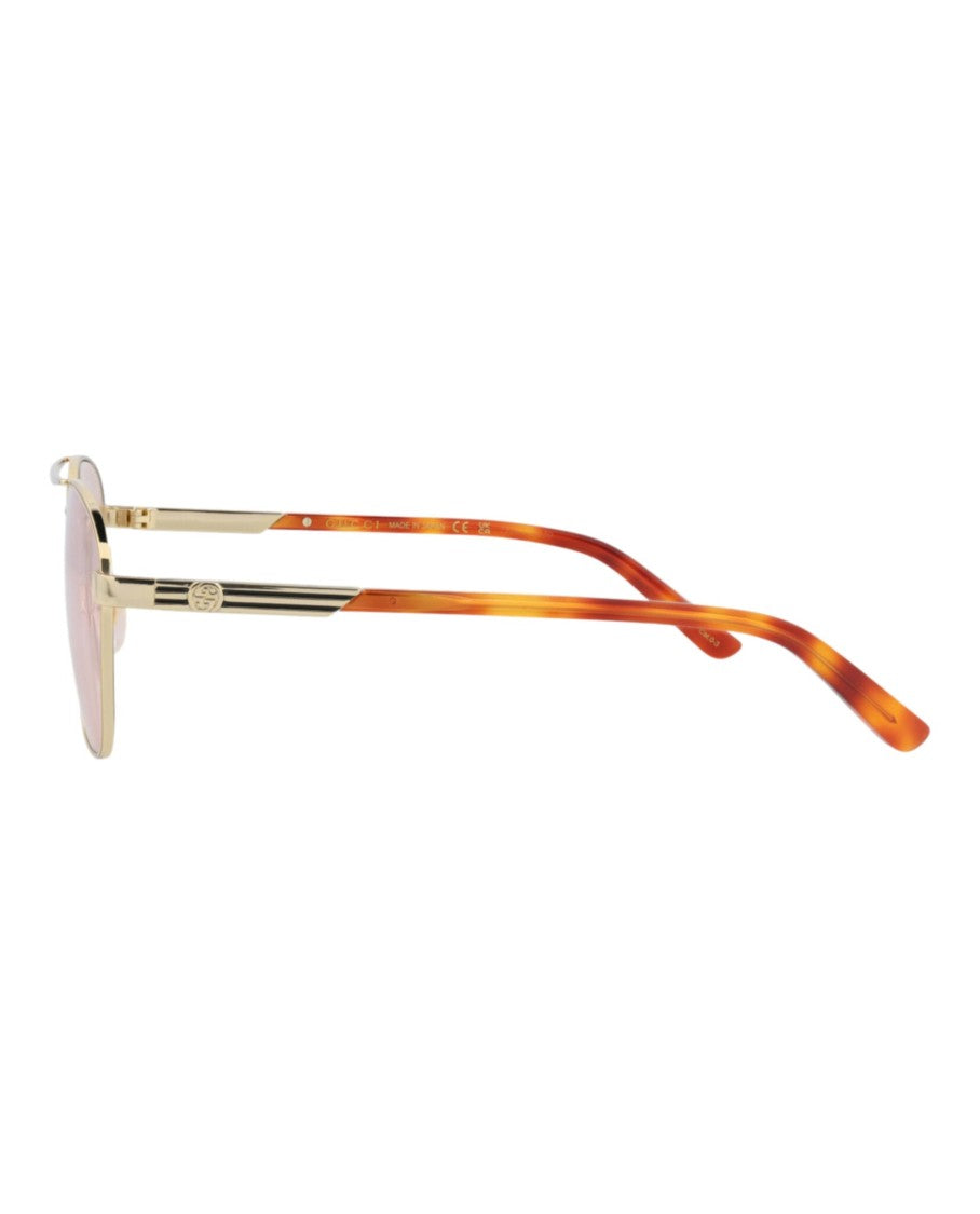 Gucci Aviator-Frame Metal Sunglasses
