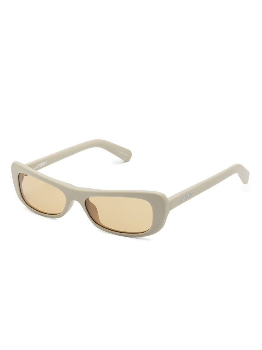 Linda Farrow X Jacquemus Angular Capri Sunglasses With Yellow Lenses And Uv Protection