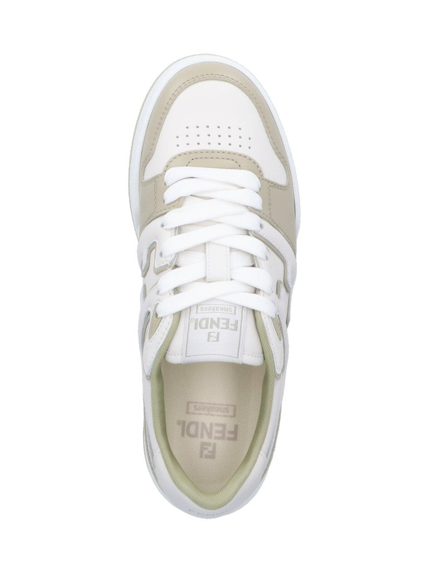 Fendi "Match" Low-Top Sneakers – White
