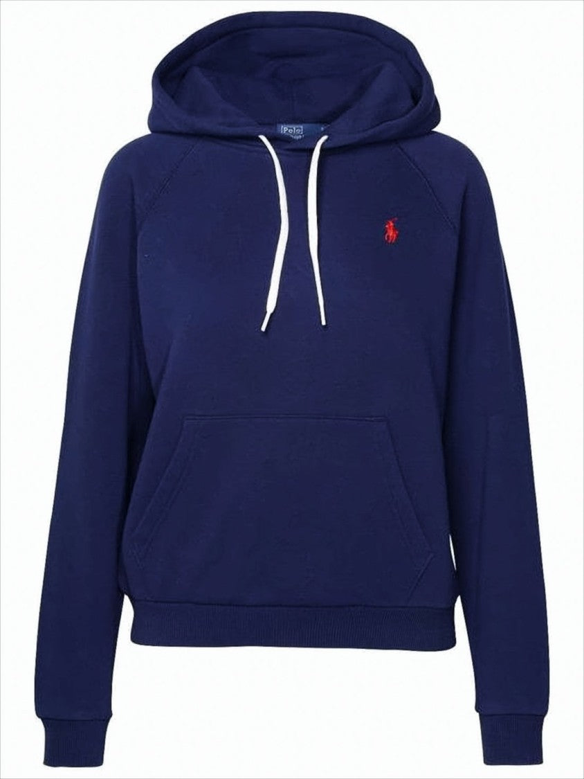 Polo Ralph Lauren Deep Blue Hooded Sweatshirt With Kangaroo Pocket