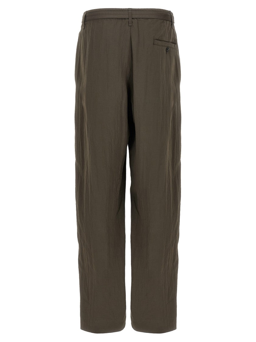 Lemaire Belted Viscose Trousers With Adjustable Waistband