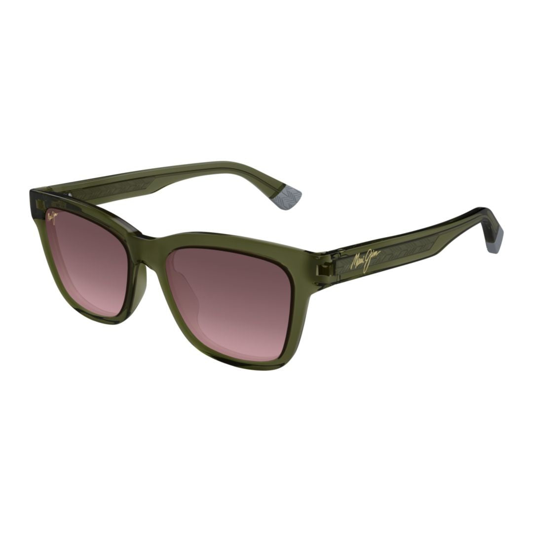 Maui Jim Hanohano Rectangular Gradient Tint Sunglasses With Textured Temples