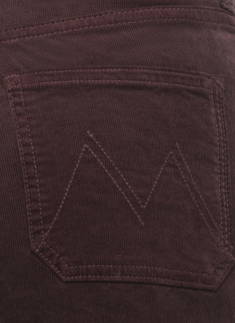 Mother High-Waisted Wide-Leg Corduroy Pants With Patch Pocket Design