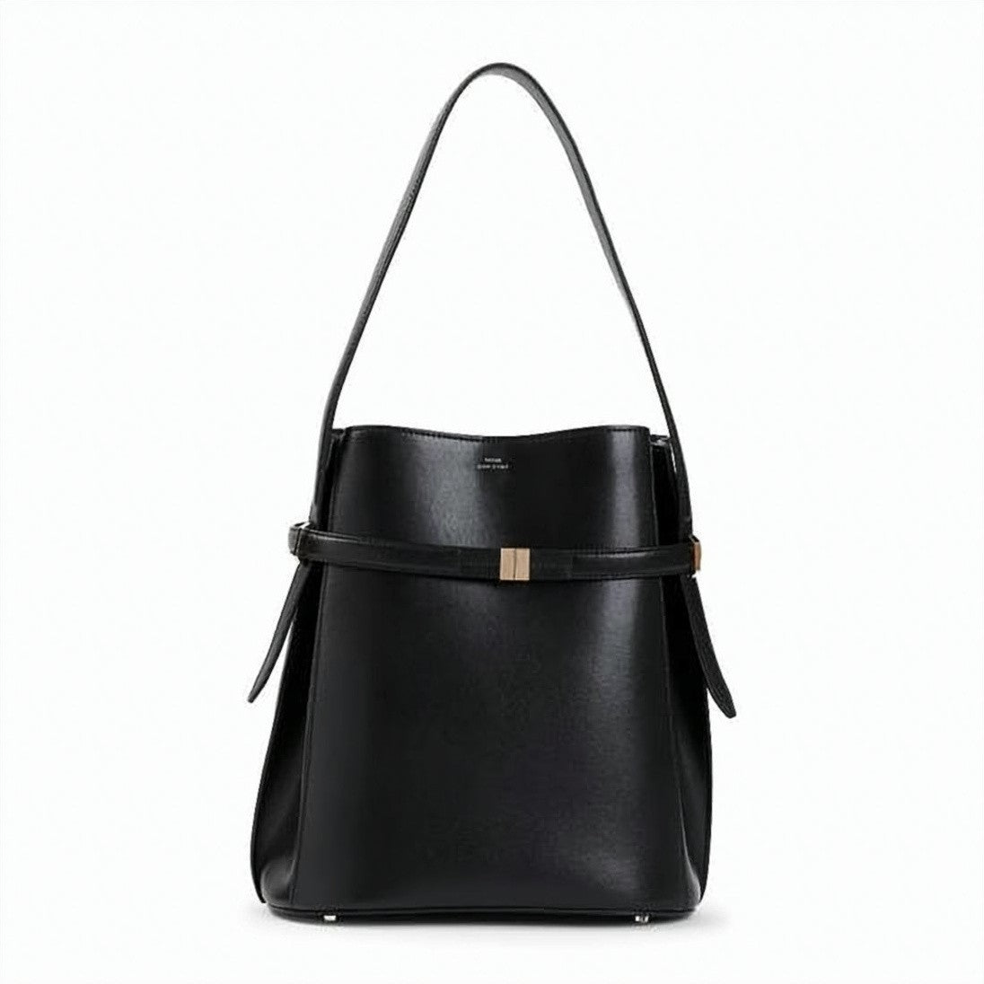 Totême Structured Black Cow Leather Shoulder Bag