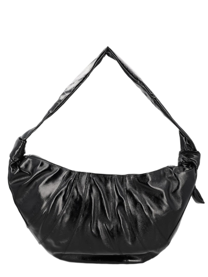 Lemaire Black Knotted Strap Gathered Cotton Shoulder Bag