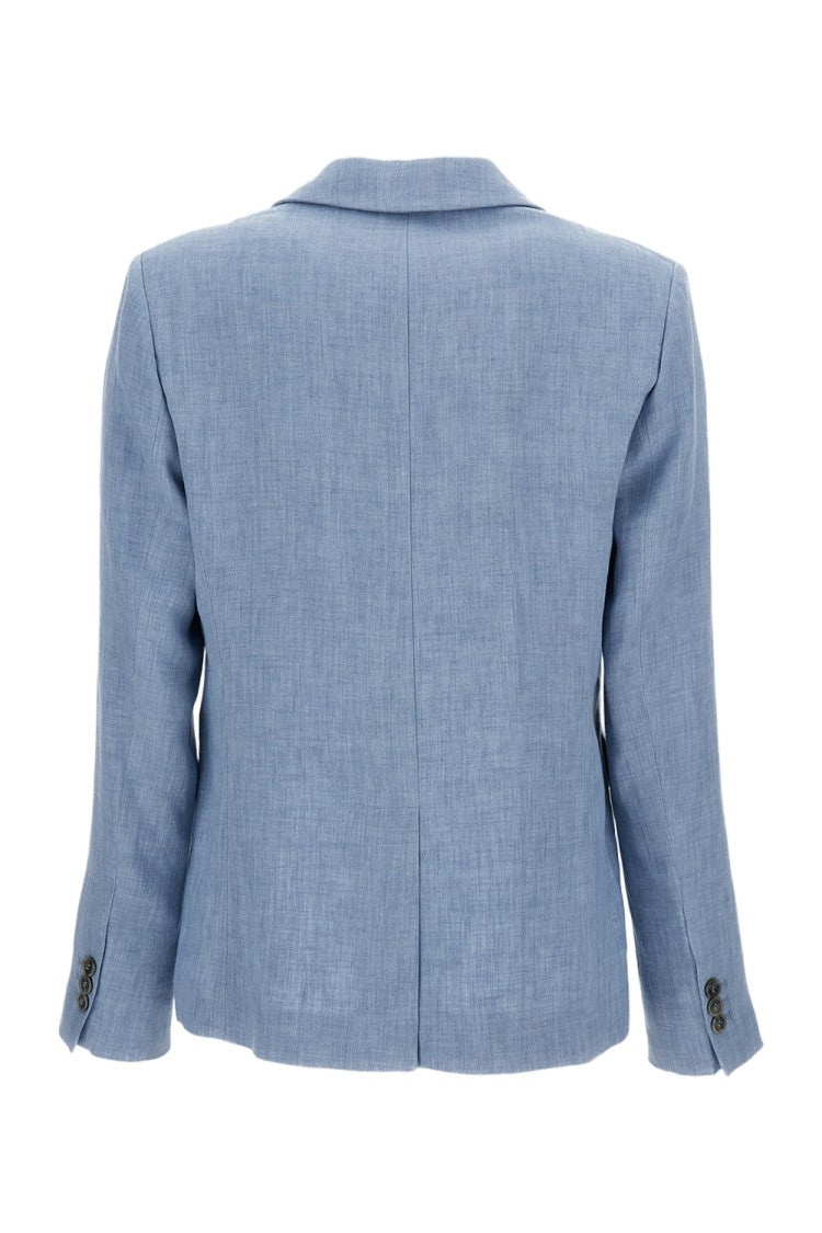 Parosh Clear Blue Jacket With Minimalist Silhouette