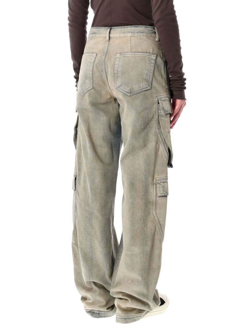 Drkshdw By Rick Owens Faded Loose-Fit Cargo Pants With Flap Pockets