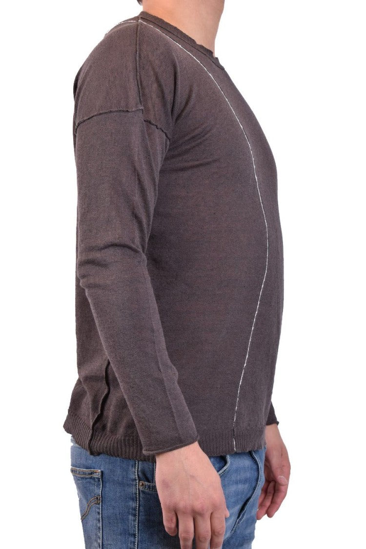 Isabel Benenato Brown Knitwear Diagonal Seam Relaxed Fit