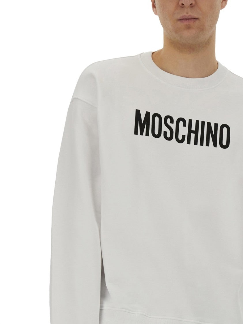 Moschino Regular Fit Cotton Sweatshirt With Bold Logo