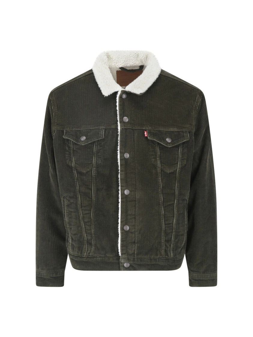 Levi's Strauss Green Corduroy Type Iii Trucker Denim Jacket