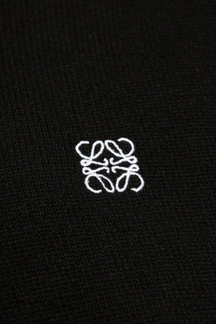 Loewe Crew Neck Wool Sweater With Subtle Logo Embroidery