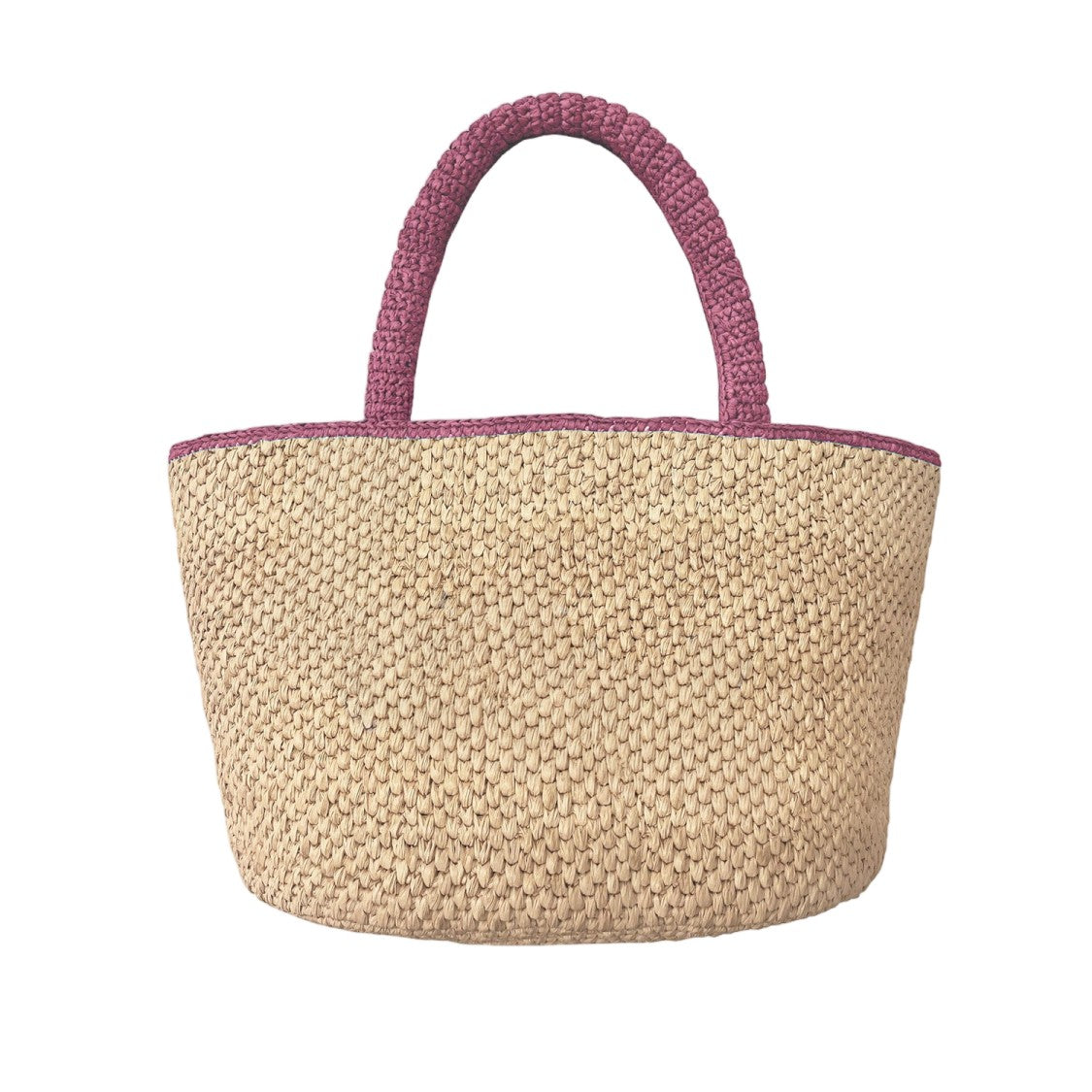 Mc2 Saint Barth Woven Raffia Tote Bag With Braided Handles And Playful Tassel Accent
