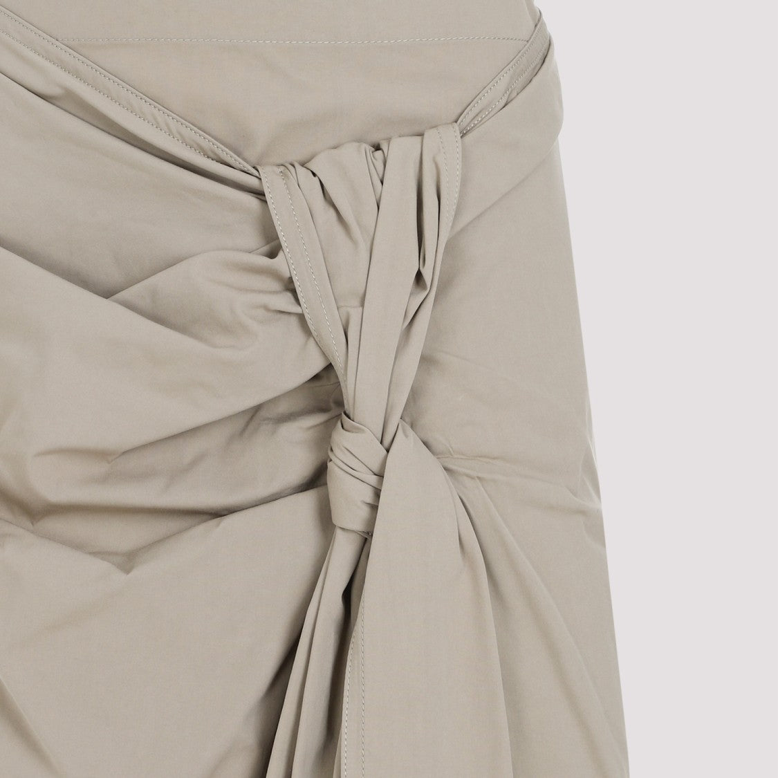 Bottega Veneta Compact Knot Sand Cotton Midi Skirt