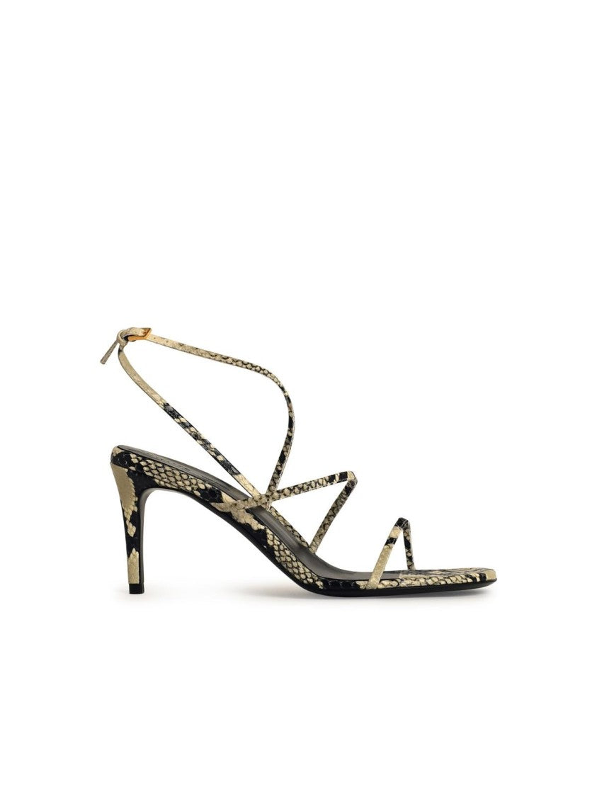 Khaite 'Loop' Beige Leather Sandals