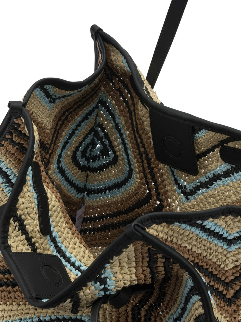 Gianni Chiarini Geometric Pattern Shoulder Bag With Leather Accents