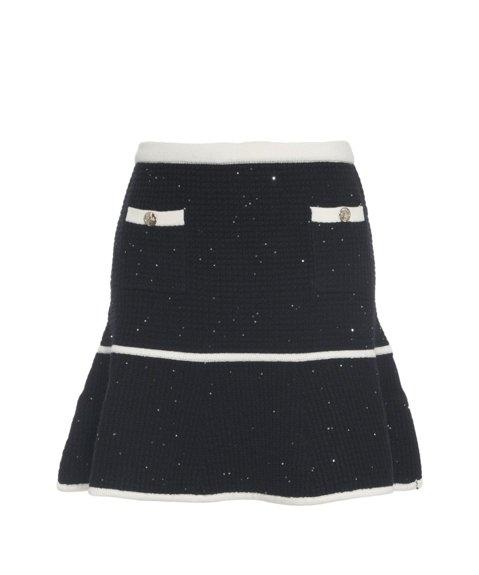 Liu Jo Glitter-Finish Knitted Mini Skirt