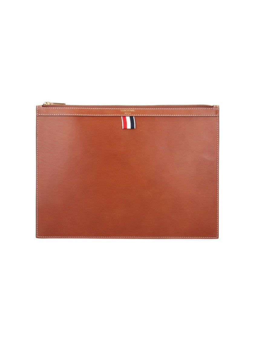 Thom Browne Tricolor Document Holder – Brown