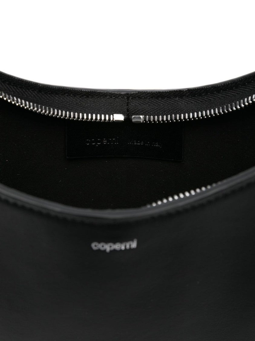 Coperni Crescent-Shaped Black Leather Handbag