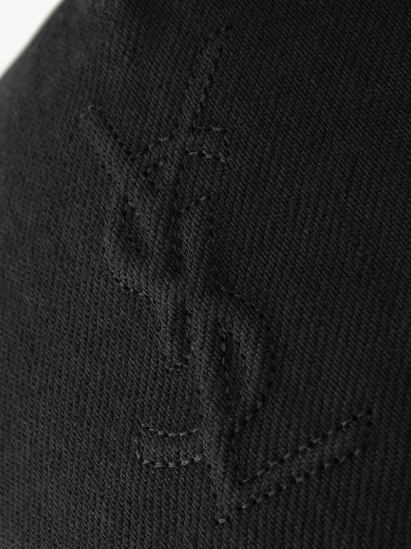Saint Laurent Black Berretto Cassandre Structured Cap