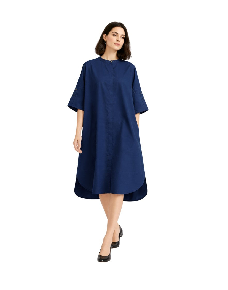 Pomandère Women’S Long Cotton Dress Navy