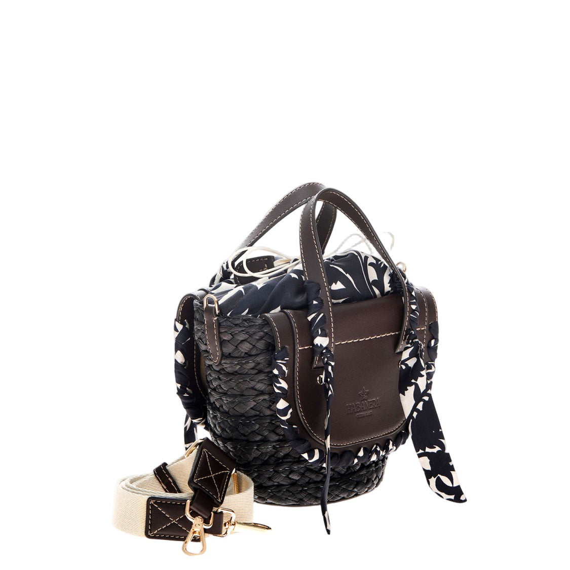 Cuba Lab Habanera Leather And Rafia Bag