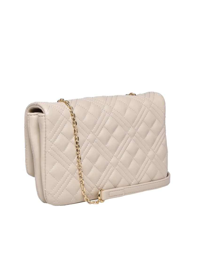 Love Moschino White Polyurethane Quilted Shoulder Bag