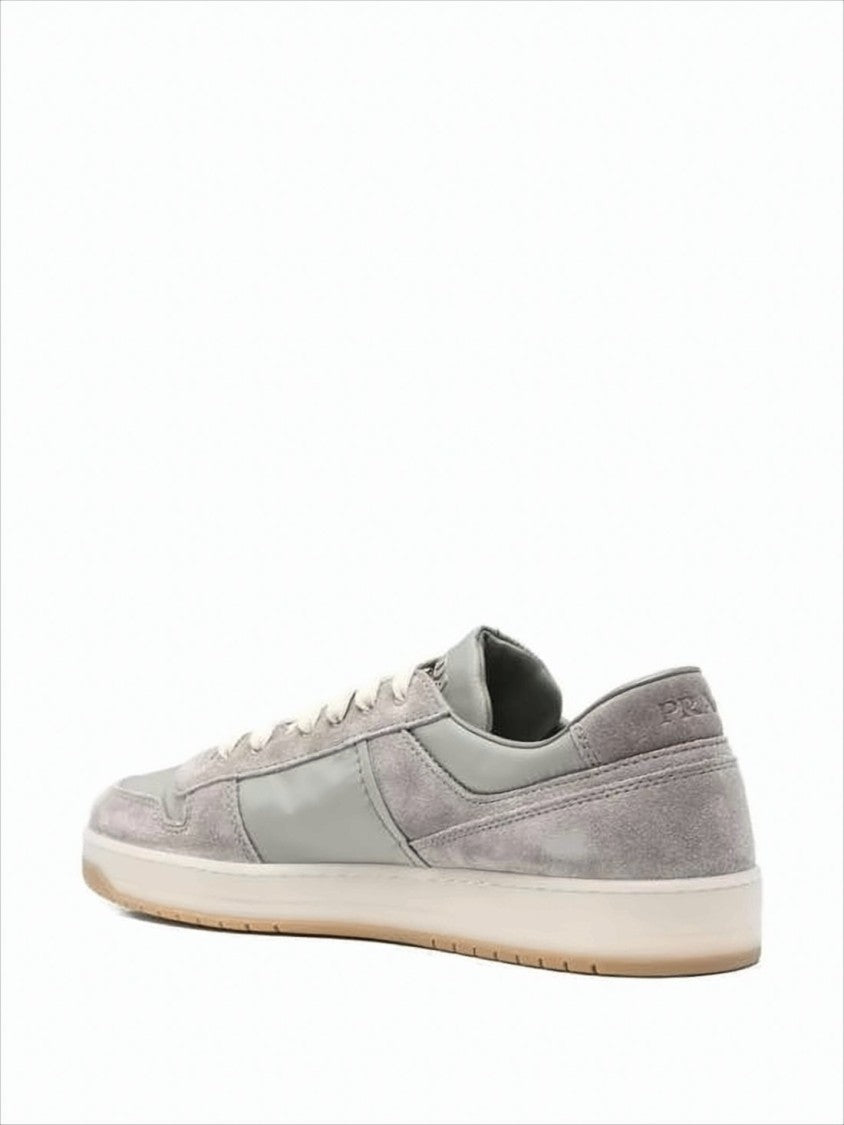Prada Low-Top Grey Sneakers With Suede