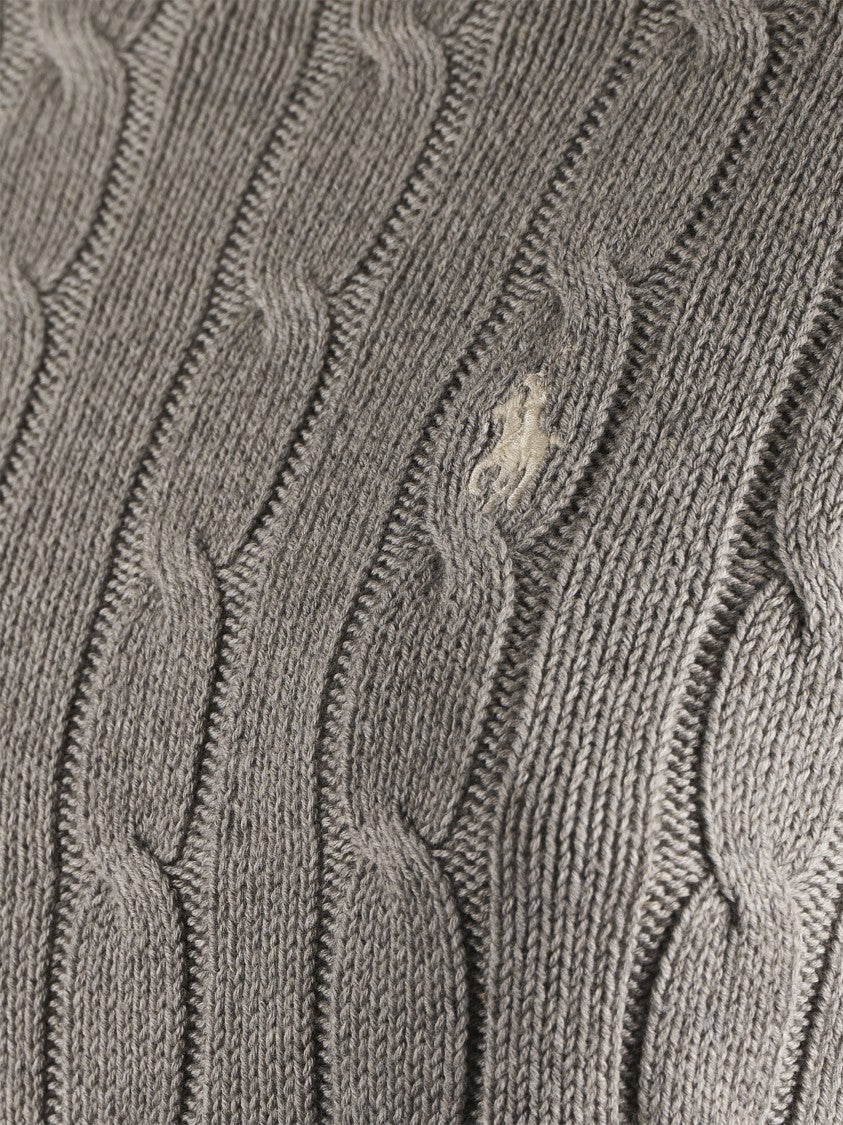 Polo Ralph Lauren Classic Cable Knit Pullover Sweater With Ribbed Details